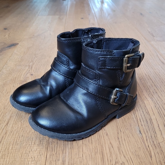 T8 Black Moto Combat Boots - Picture 6 of 6